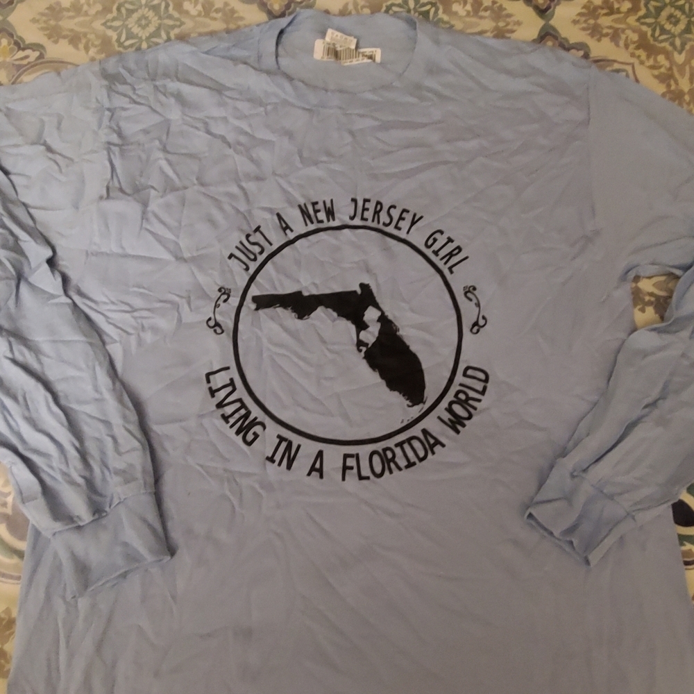 Brand new blue long sleeve printed tshirt